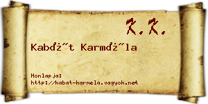 Kabát Karméla névjegykártya